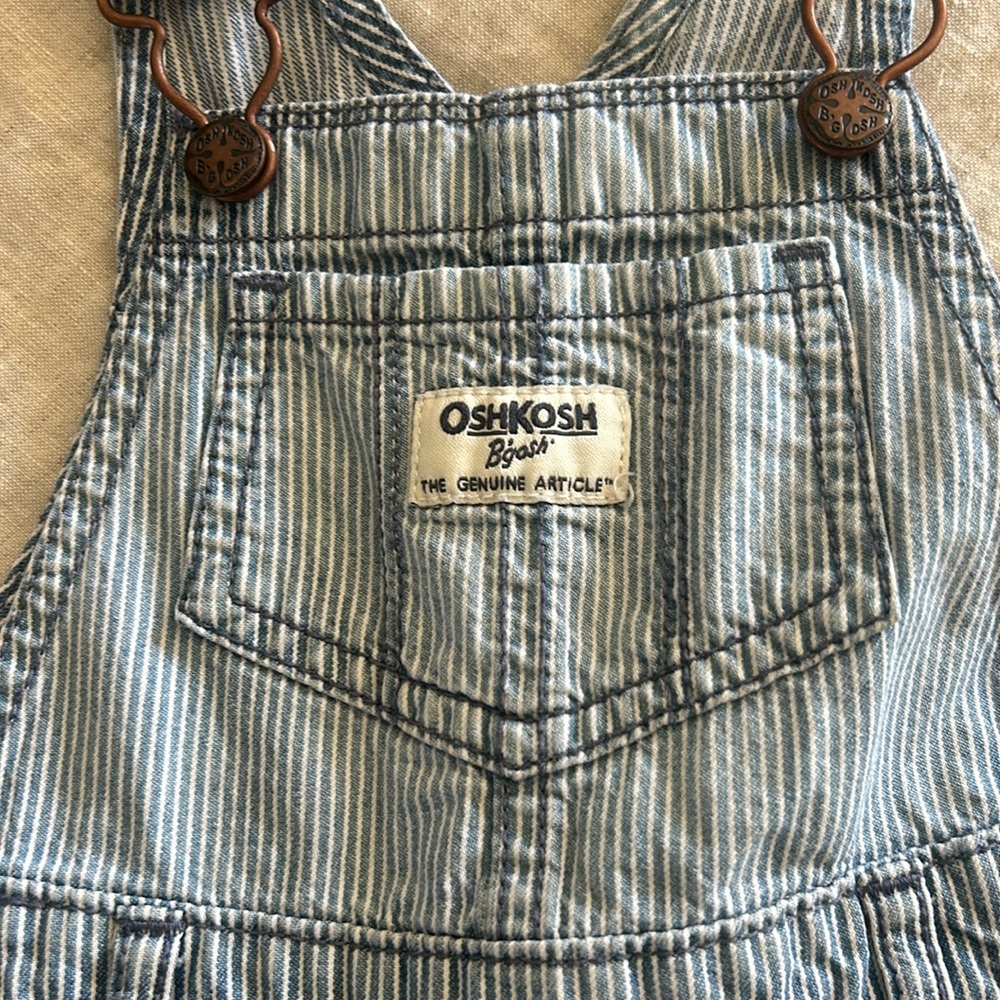 Oshkosh overalls - striped, 18 months - Picture 2 of 3